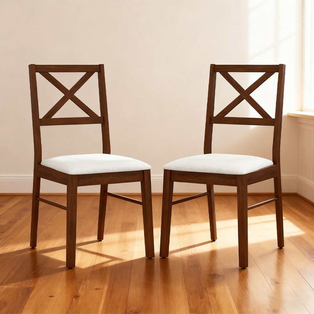 Upholstered Side Dining Chairs Set Of 2 With Rubber Wood Frame_voghion.com